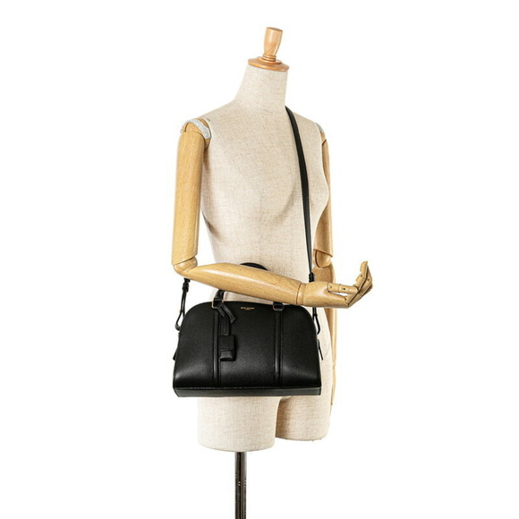 SAINT LAURENT Black Leather Duffle Rock Baby Handbag Shoulder Bag - Picture 8 of 8